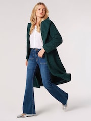 Apricot Green Long Single Breasted Borg Jacket - Image 3 of 5