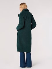 Apricot Green Long Single Breasted Borg Jacket - Image 4 of 5