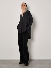 Apricot Grey Waffle Notch Rib Underlay Jumper - Image 3 of 4