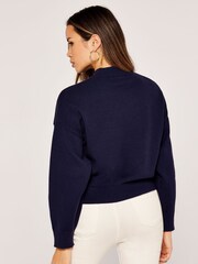 Apricot Blue One Big Pocket Boxy Crop Jumper - Image 3 of 4