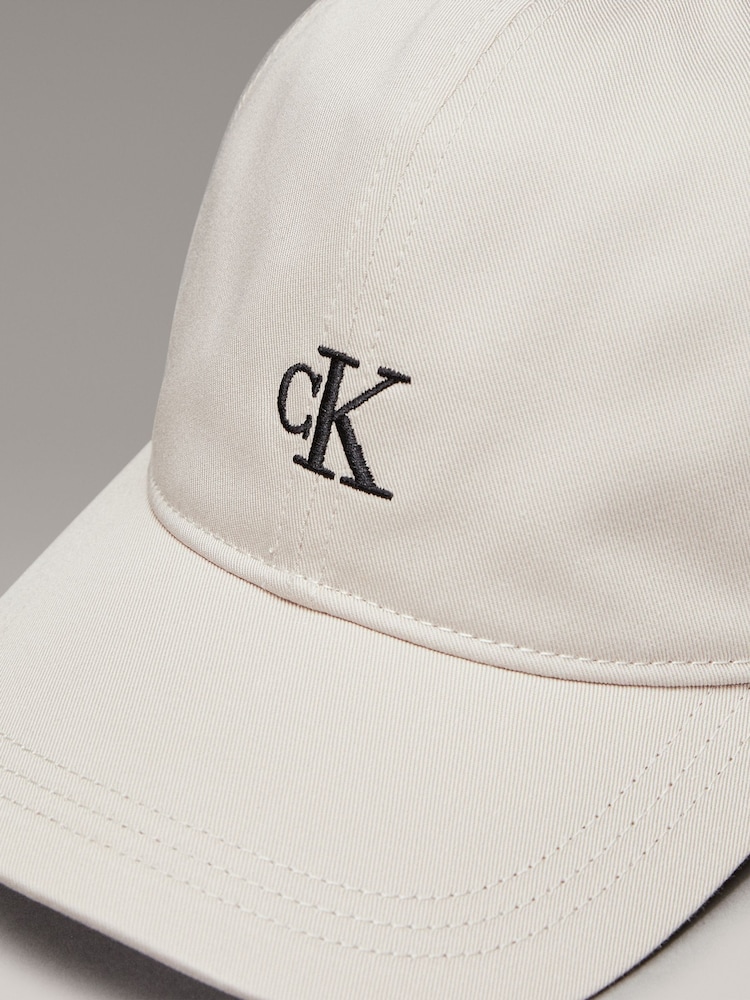 Calvin Klein Grey Monogram 100% Cotton Baseball Cap - Image 4 of 4