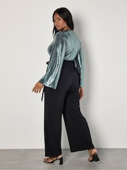 Apricot Black Mirror Sequin Contrast Jumpsuit - Image 5 of 5