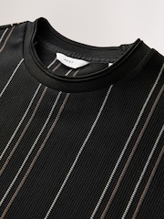 Black Smart Vertical Stripe T-Shirt - Image 7 of 8