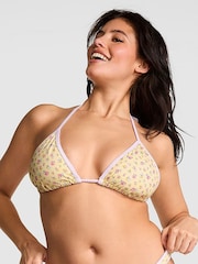 Victoria's Secret PINK Yellow Floral Cape May Triangle Bikini Top - Image 1 of 4