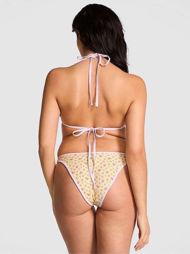 Victoria's Secret PINK Yellow Floral Cape May Triangle Bikini Top - Image 2 of 4
