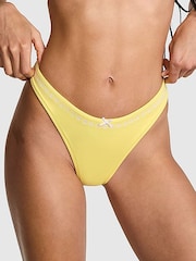 Victoria's Secret PINK Popcorn Yellow Thong Rosemary Itsy Bikini Bottoms - Image 1 of 4