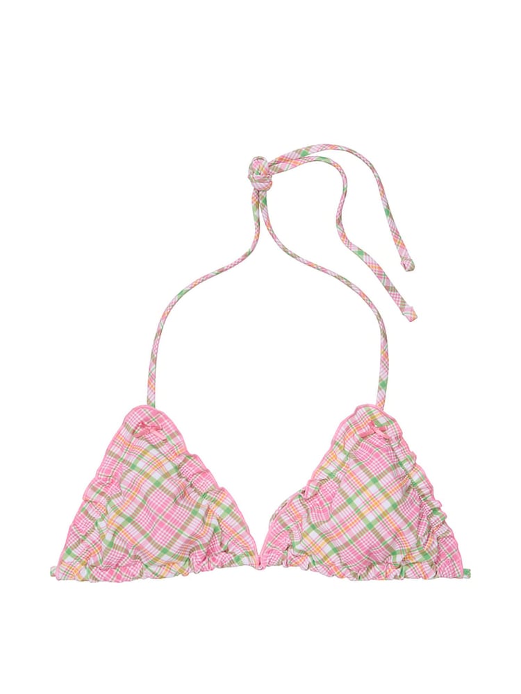 Victoria's Secret PINK Strawberry Plaid Pink Reign Triangle Bikini Top - Image 4 of 4