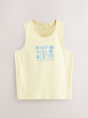 Blue/Pink/Yellow Graphic Print 100% Cotton Vests 3 Pack - Image 2 of 6