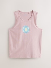 Blue/Pink/Yellow Graphic Print 100% Cotton Vests 3 Pack - Image 7 of 9