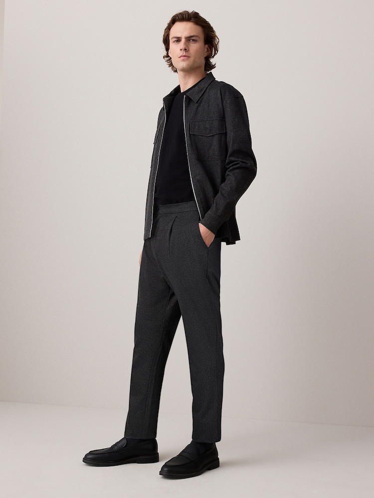 Charcoal Grey Cotton Blend Smart Jersey Joggers - Image 2 of 9