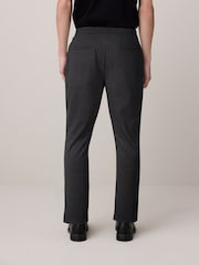Charcoal Grey Cotton Blend Smart Jersey Joggers - Image 3 of 9
