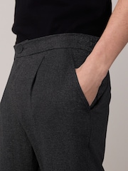 Charcoal Grey Cotton Blend Smart Jersey Joggers - Image 4 of 9