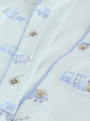 White/Blue Baby Embroidered Sleepsuits 3 Pack - Image 10 of 14