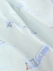 White/Blue Baby Embroidered Sleepsuits 3 Pack - Image 14 of 14