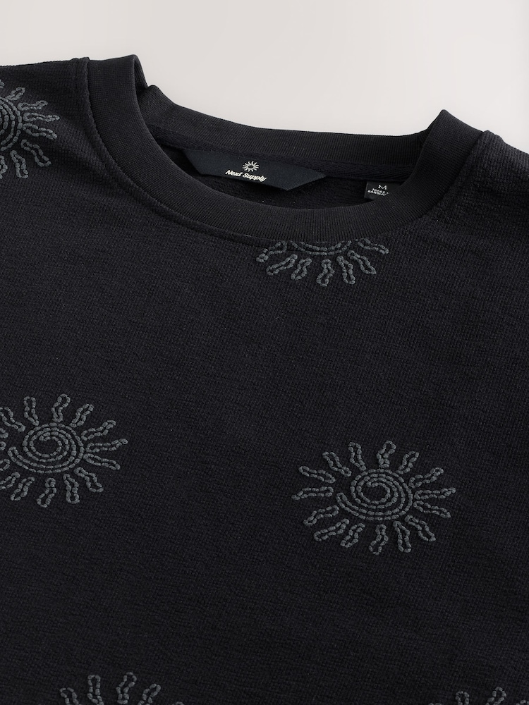 Black Placement Floral Print T-Shirt - Image 7 of 7 Black Placement Floral Print T-Shirt - Image 7 of 7
