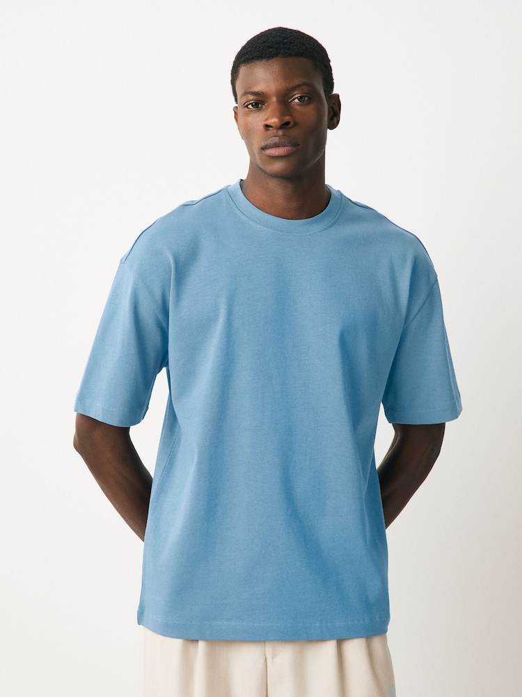 Blue Mid Relaxed Fit Heavyweight T-Shirt - Image 1 of 3