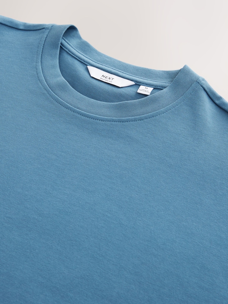 Blue Mid Relaxed Fit Heavyweight T-Shirt - Image 3 of 3