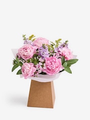 Pink Peony and Mathiola Fresh Flower Bouquet in Gift Bag - Image 4 of 4