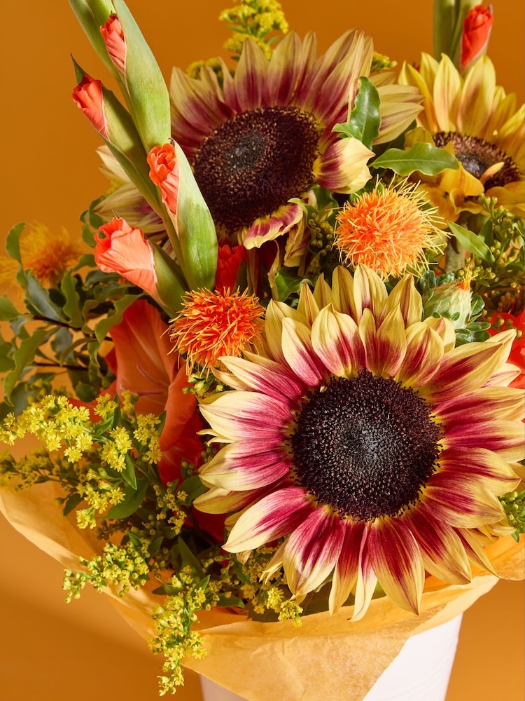 Bright Sunflower and Gladioli Fresh Flower Bouquet in Pail - Image 2 of 3