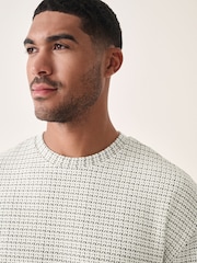 Ecru Casual Textured T-Shirt - Image 1 of 5