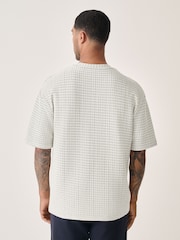 Ecru Casual Textured T-Shirt - Image 3 of 5