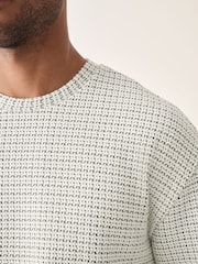 Ecru Casual Textured T-Shirt - Image 5 of 5