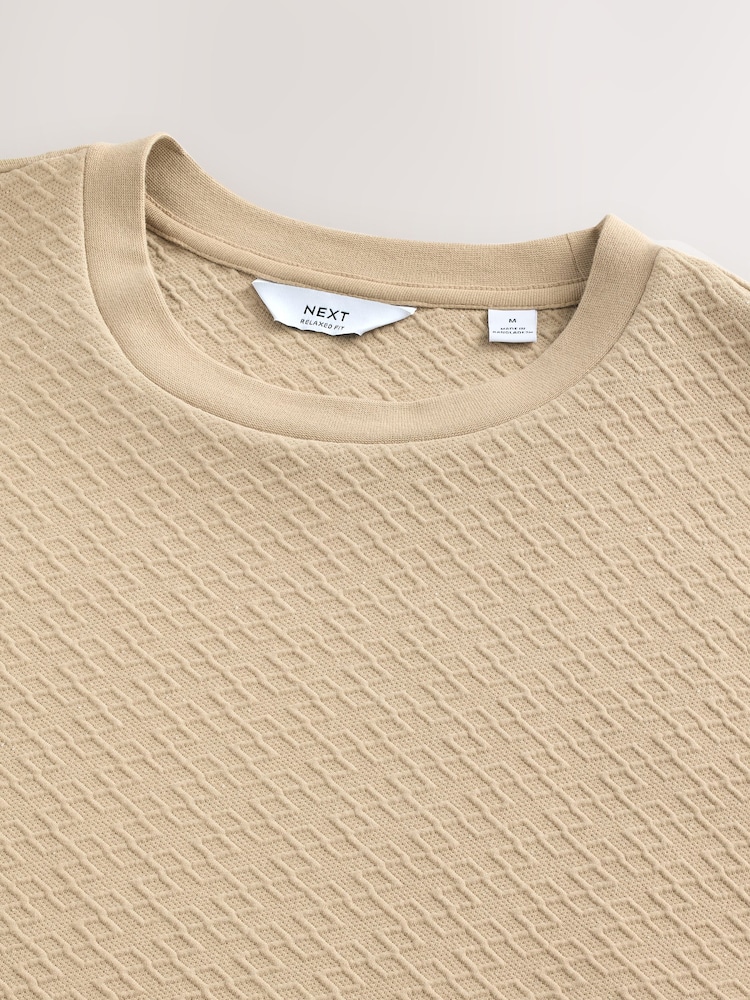 Ecru Smart Textured T-Shirt - Image 6 of 7