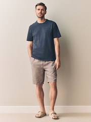 Navy Blue Signature Heavyweight T-Shirt with Linen - Image 2 of 8