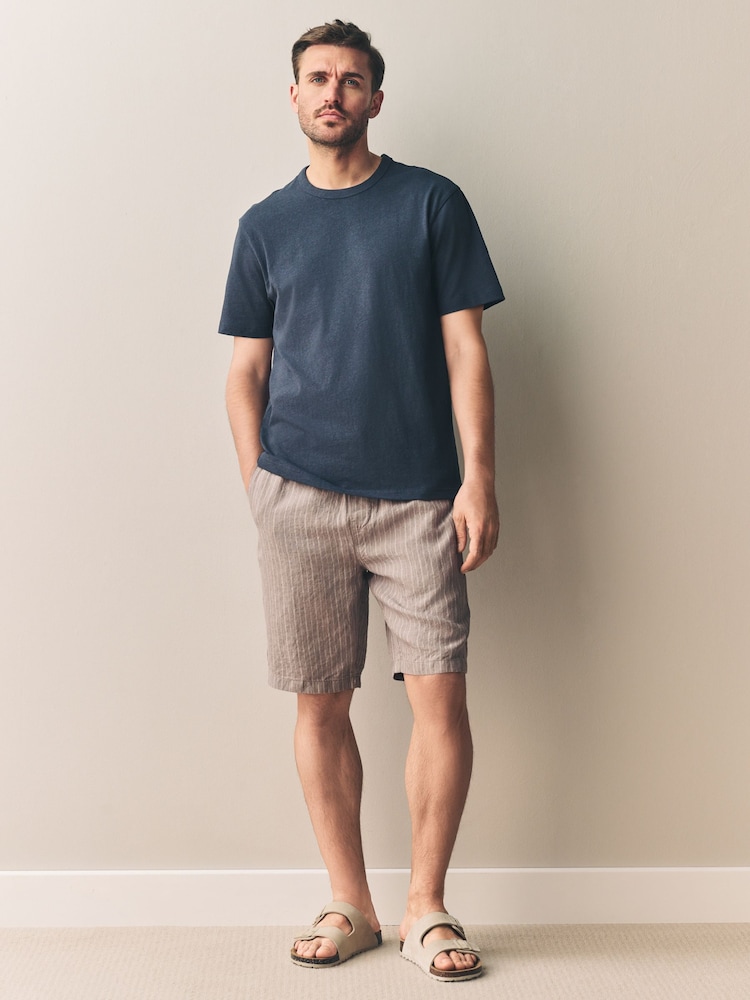 Navy Blue Signature Heavyweight T-Shirt with Linen - Image 2 of 8