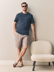 Navy Blue Signature Heavyweight T-Shirt with Linen - Image 3 of 8