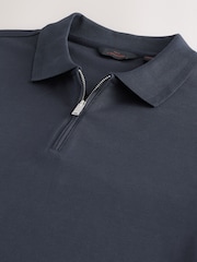 Navy Blue Signature Heavyweight T-Shirt with Linen - Image 7 of 8