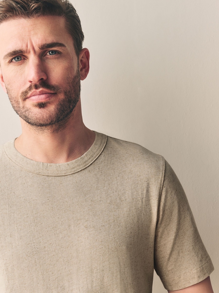 Light Neutral Signature Heavyweight T-Shirt with Linen - Image 1 of 9 Light Neutral Signature Heavyweight T-Shirt with Linen - Image 1 of 9