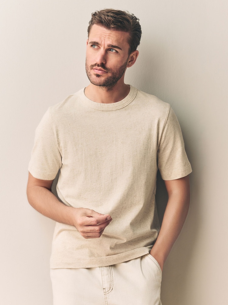 Light Neutral Signature Heavyweight T-Shirt with Linen - Image 2 of 6
