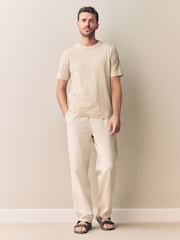 Light Neutral Signature Heavyweight T-Shirt with Linen - Image 4 of 6