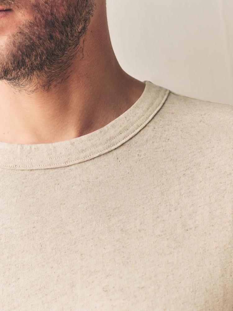 Light Neutral Signature Heavyweight T-Shirt with Linen - Image 6 of 6
