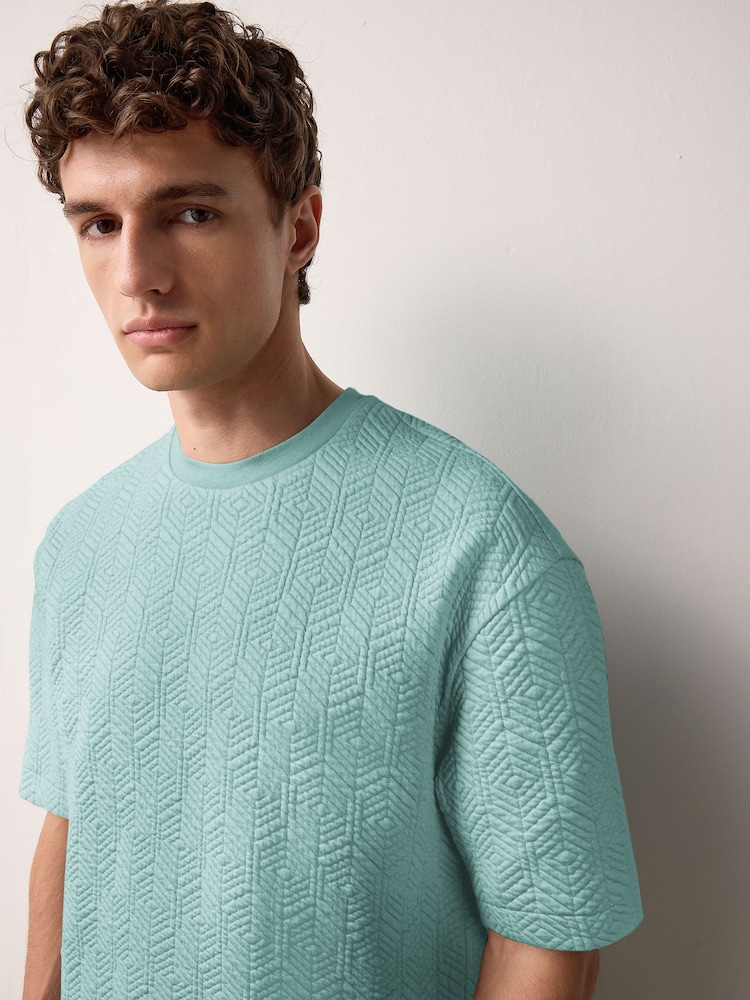 Green Smart Textured T-Shirt - Image 4 of 8