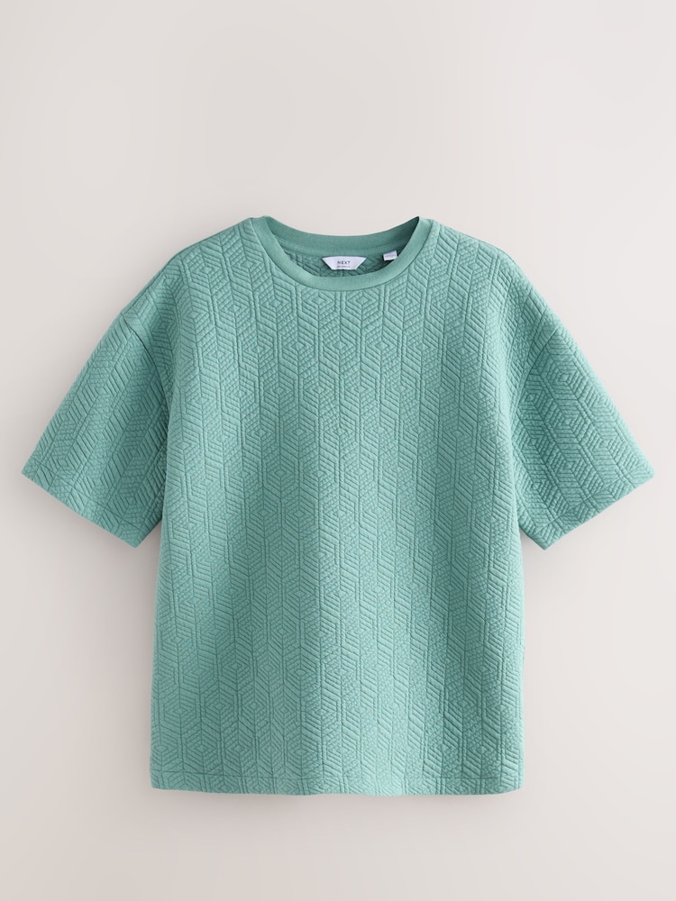 Green Smart Textured T-Shirt - Image 6 of 8