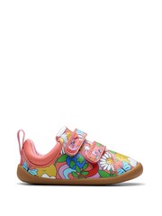Clarks Pink Print Syn First Walker Magic T Shoes - Image 1 of 7