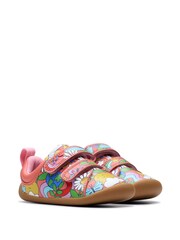 Clarks Pink Print Syn First Walker Magic T Shoes - Image 4 of 7