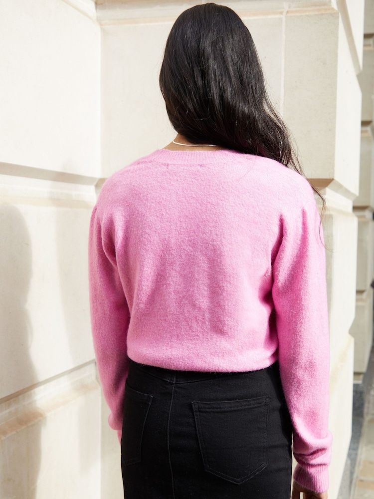 Pink - Threadbare Strickpullover mit Wickeldesign - Bild 2 von 4 Pink - Threadbare Strickpullover mit Wickeldesign - Bild 2 von 4