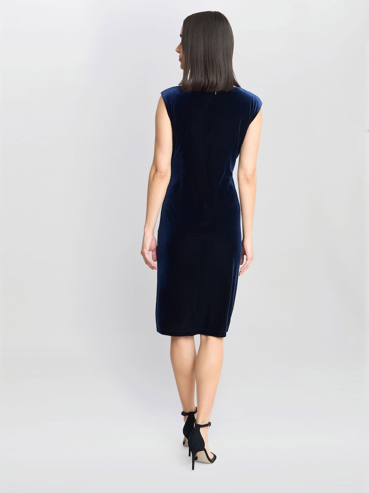 Gina Bacconi – Justine – ärmelloses Samtkleid mit Borte, Blau - Bild 2 von 5