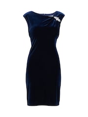 Gina Bacconi – Justine – ärmelloses Samtkleid mit Borte, Blau - Bild 5 von 5