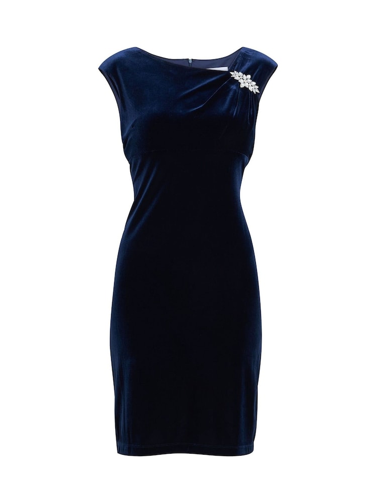 Gina Bacconi – Justine – ärmelloses Samtkleid mit Borte, Blau - Bild 5 von 5