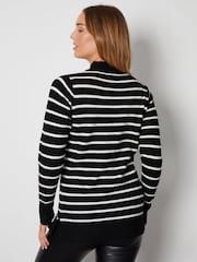 Threadbare Black Crew Neck Rib Jumper - Image 2 of 4