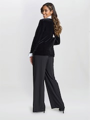 Gina Bacconi Svart Connie Velvet Contrast Twinset Jacka - Bild 2 av 7