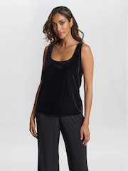 Gina Bacconi Svart Connie Velvet Contrast Twinset Jacka - Bild 6 av 7