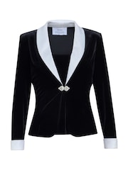 Gina Bacconi Svart Connie Velvet Contrast Twinset Jacka - Bild 7 av 7