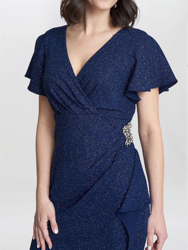 Gina Bacconi Glenda Midi Dress With Embellishment - Image 4 of 4