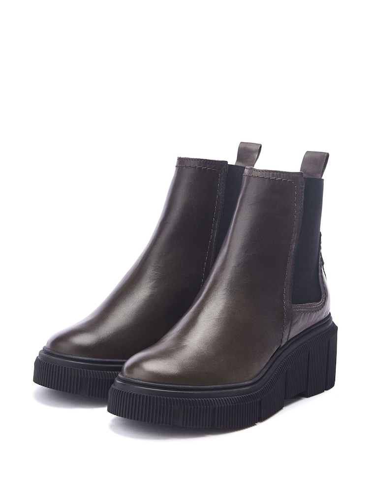 Moda in Pelle Otago Chelsea Leather Boots With Wedge Heel - Image 2 of 4