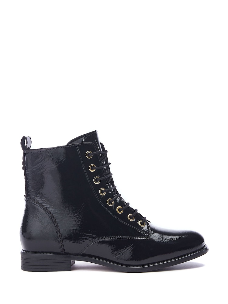 Moda in Pelle Penelopi Detail Lace Up Leather Boots - Image 1 of 4